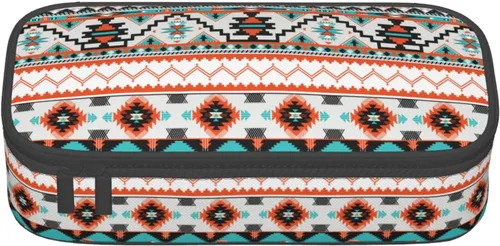 Miniatura 8 de Estuche organizador de lápices tribal étnico azteca de gran capacidad, papelería con cremallera, suministros escolares, bolsa para lápices