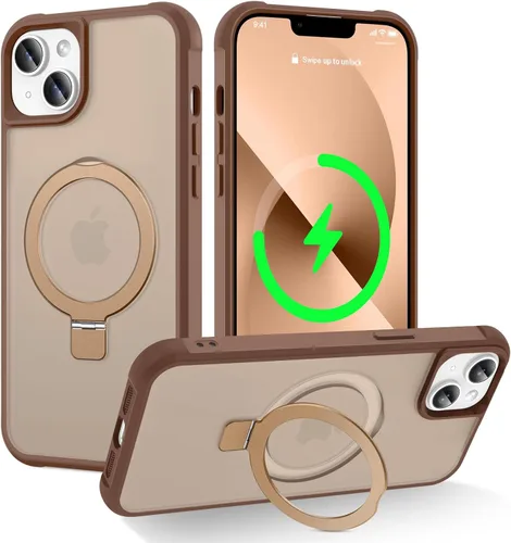 Miniatura 66 de CHAOFEnG Funda magnética compatible con iPhone 11 con soporte, prueba de caídas de grado militar, compatible con imán, anillo translúcido, parte