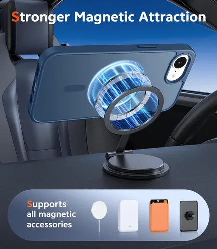 Miniatura 994 de FNTCASE Funda para iPhone 13 Pro-Max: Fundas magnéticas transparentes compatibles con Magsafe Slim anti amarillamiento protección contra caídas