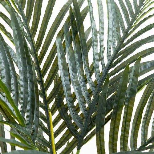 Miniatura 3 de Nearly Natural Palmera de caña dorada de 3 pies, árbol tropical artificial con fronds verdes realistas y tronco similar al bambú, incluye maceta