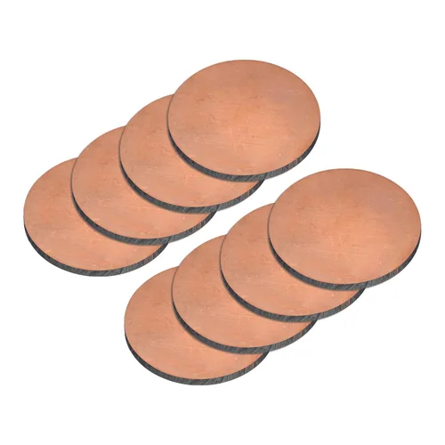 Miniatura 16 de uxcell Hoja de cobre puro, 4 piezas de 2 x 0.04 pulgadas, calibre 18 T2, placa redonda de metal de cobre para manualidades, reparaciones eléctricas