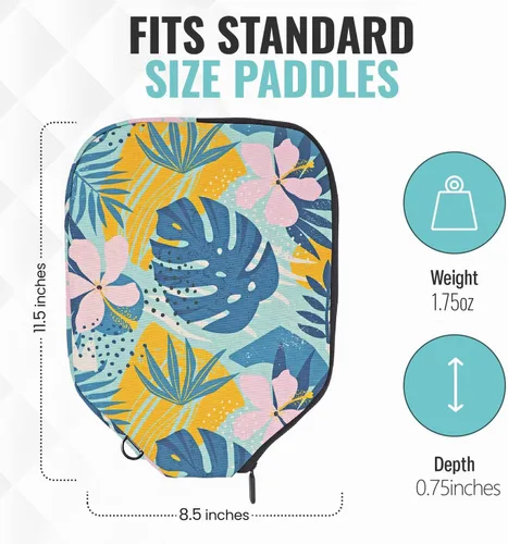 Miniatura 2 de Palms-O-Aces Pickleball Paddle Cover Canvas Padded Pickleball Paddles Sleeve with Zipper Lightweight Protective Paddle Case for Standard Paddles