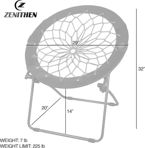Miniatura 2 de Zenithen Silla Bungee Bunjo Plegable de 29", Índigo (Paquete de 1) - Asiento Plegable Ligero para Adolescentes, Adultos, Dormitorios, Habitaciones