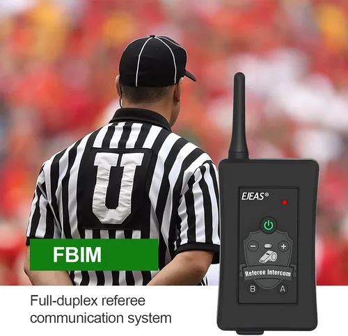 Miniatura 3 de EJEAS FBIM - 4 juegos de intercomunicador Bluetooth de árbitro de fútbol profesional, 850 mAh, dúplex completo 4,921.3 ft, inalámbrico Bluetooth