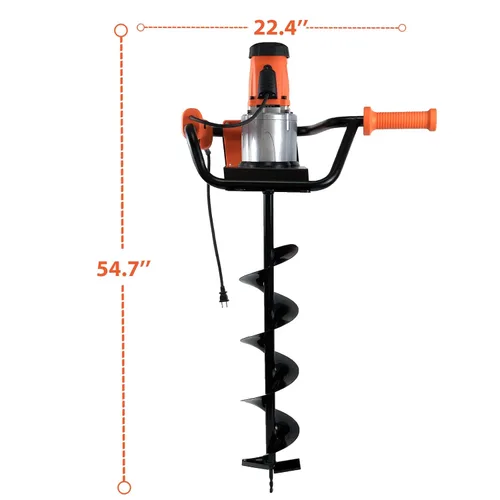 Miniatura 7 de Excavadora eléctrica de 1500 W, taladro de tierra de broca de 6 pulgadas y 4 pulgadas, ideal para excavación de agujeros de postes, perforación