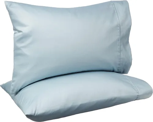 Miniatura 15 de Amazon Basics Juego de 2 fundas de almohada de 400 hilos, 100 % algodón, suaves, tejido satinado, resistentes a las arrugas, tamaño estándar, 20 x