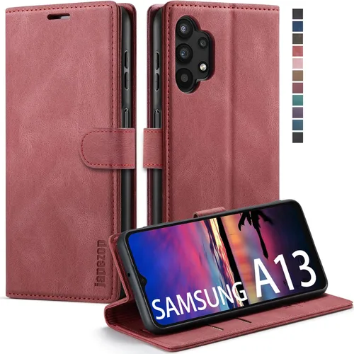 Funda para Samsung Galaxy A13 5G, Samsung Galaxy A13 5G con tarjetero [bloqueo RFID] atril magnético, funda de cuero con tapa para Samsung Galaxy