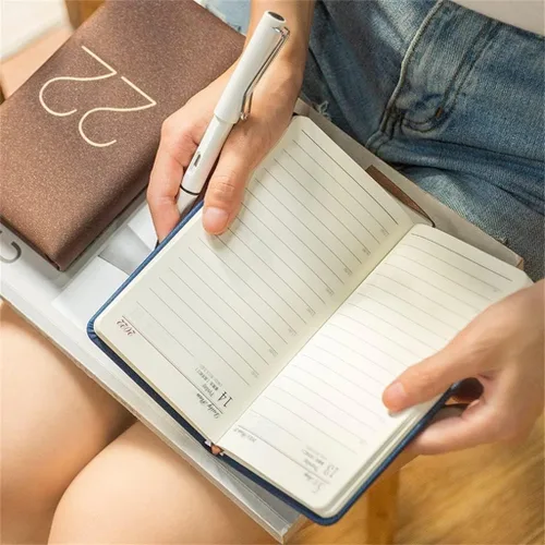 Miniatura 5 de 48k Small Notebook Agenda for 2022 Pocket Notepad Day Planner Notebook Leather Soft Cover School Planner (Color : A, Size : 48k)