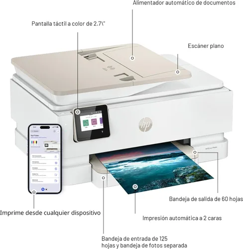 Miniatura 5 de HP Envy Photo 7975 Impresora fotográfica inalámbrica de inyección de tinta a color, imprimir, escanear, copiar, fácil configuración, impresión