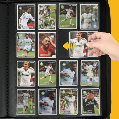 Miniatura 2 de GERMUN Carpeta de tarjetas de poliuretano, 16 bolsillos, carpetas de soporte premium para más de 1000 tarjetas, álbum de bolsillo de doble cara