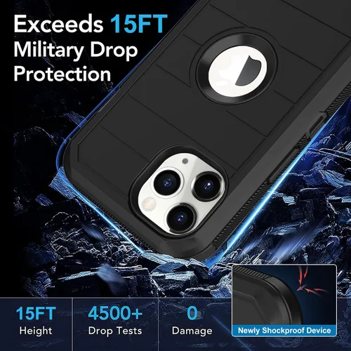 Miniatura 5 de Funda para iPhone 11 Pro Max, con protector de pantalla integrado, protección contra caídas, cuerpo completo, resistente a prueba de golpes, a