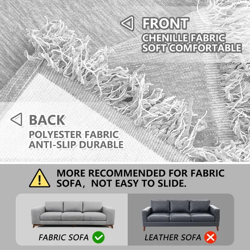 Miniatura 4 de MEETSKY Funda para Sofá Seccional en Forma de L, Fundas para Sofá, Protector de Sofá, Funda Protectora Lavable, Fundas para Sofá Seccional, Tela