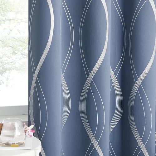 Miniatura 71 de NICETOWN Paneles de Cortinas Opacas para Dormitorio - Tratamiento de Ventanas con Aislamiento Térmico, Ojales Sólidos, Cortinas Opacas con Diseño