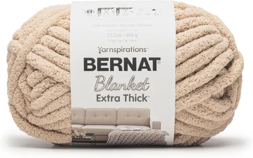Miniatura 11 de Bernat - Hilo para manta extra grueso color niebla azul - 1 paquete de 21.12 oz/598.74 g - 100% poliéster - #7 Jumbo - 72 yardas - Hilo grueso