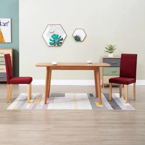 Miniatura 18 de Modern Dining Chairs Set of 2 Black Fabric Upholstered with Rubber Wood Frame for Kitchen Dining Room Farmhouse Decor