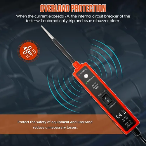 Miniatura 4 de Probador de sonda de cortocircuito de potencia, luz de prueba LED de 6V-24V, ubicación de seguimiento de cortocircuitos y alarma de zumbador