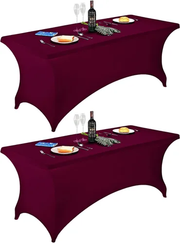 Miniatura 74 de FORLIFE - Funda de mesa de elastano, mantel ajustado de 4 pies para mesas rectangulares, funda elástica para patio, universal para bodas, banquetes