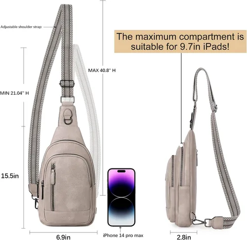 Miniatura 3 de CLUCI - Bolso cruzado para mujer, bandolera de piel, mochila para viajes