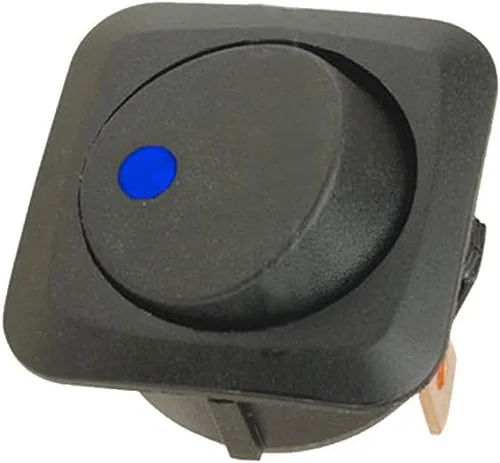 Miniatura 2 de ESUPPORT Interruptor de palanca de luz LED azul de punto redondo de 0.984 in, 12 V, 25 A, tablero de tablero de encendido y apagado, paquete de 5