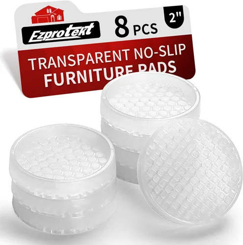 Miniatura 42 de Ezprotekt Almohadillas Antideslizantes para Muebles, 8 Piezas Copas de Ruedas de Goma Antideslizantes de 2.5", Posavasos Antideslizantes
