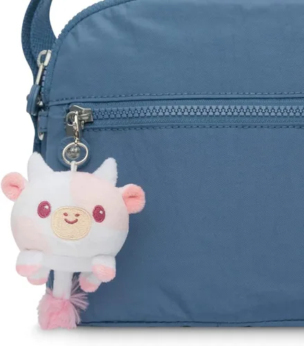 Miniatura 3 de TeeTurtle Llavero con dije de peluche Vaca rosa claro feliz