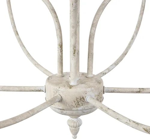 Miniatura 6 de Maxax Candelabro de Campo Francés, Candelabro de Granja Blanco Antiguo de 2 Niveles y 9 Luces, Accesorios de Lámpara Colgante de Vela Rústica de 31
