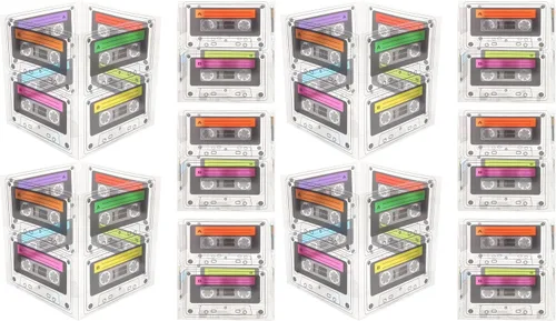 Miniatura 10 de Yardwe Paquete de 5 cajas de cinta de casete para fiesta, cajas de dulces retro de los años 80 para decoración de mesa de cumpleaños, 5.03 x 4.84 x