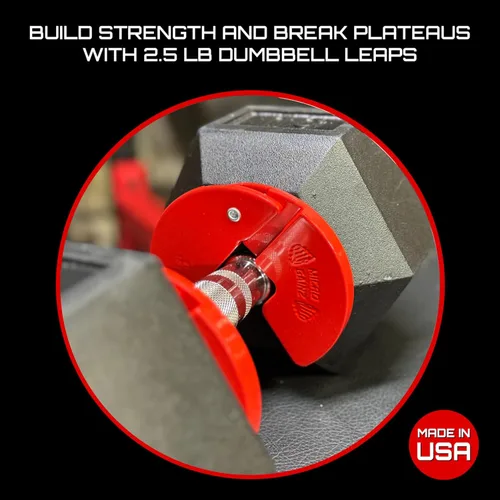 Miniatura 2 de Micro Gainz - Placa fraccional para mancuernas de 1.25lb, ideal para micro cargas, (elige color) juego de 4 placas fraccionales, diseñadas para Rojo