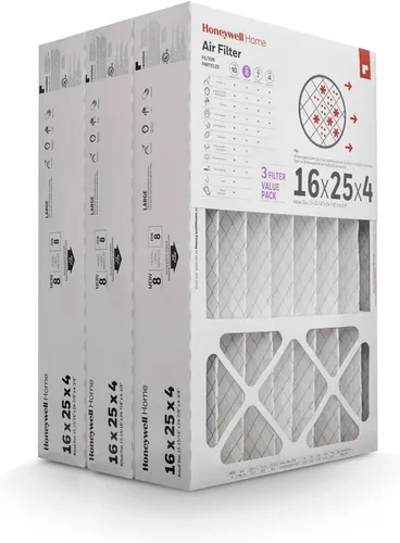 Miniatura 4 de Honeywell Home 16x25x4 MERV 8, filtro de aire para caldera/aire acondicionado, paquete de 3 unidades (CF408F1625-3PKAM)