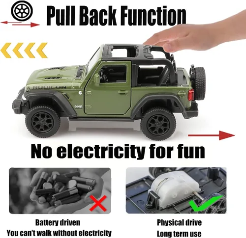 Miniatura 5 de TOKAXI Modelos de autos moldeados a presión para Jeep Wrangler Rubicon a escala 1/36, vehículos de juguete, regalos de autos para niños y niñas