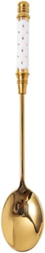 Miniatura 12 de Cucharas de café de acero inoxidable chapadas en oro, cucharaditas de acero inoxidable, cuchara de cerámica, cuchara de té y café para postre