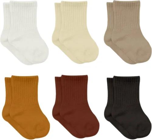 Miniatura 17 de bistyle Calcetines tobilleros con agarre para bebé, 6 pares, calcetines de algodón orgánico para recién nacidos, calcetines para niños y niñas