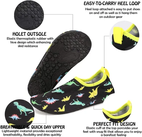 Miniatura 3 de HIITAVE Zapatos acuáticos antideslizantes para la playa, natación, secado rápido, calcetines acuáticos para niños y niñas pequeños