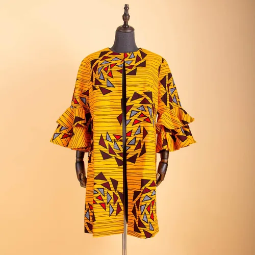 Miniatura 2 de Abrigo de mujer africana Ankara Print Long Jacket Tops Wax Dashiki Ropa