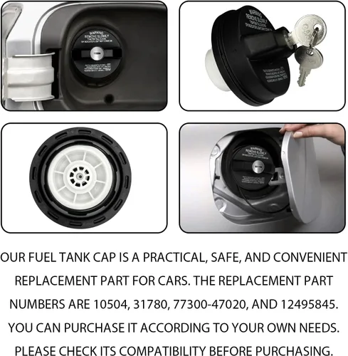 Miniatura 6 de Tapa de Gas con Bloqueo, Tapa de Gas con Llave para Toyota 4Runner Tacoma Honda CRV Tundra Acura Infiniti Nissan Buick Cadillac GMC Chevy, Tapas