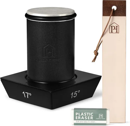 Afilador de rodillos negro para cuchillos con trampa de cuero, kit de afilador de cuchillos con ángulos de 15, 17, 20 y 22 grados, soporte, soporte
