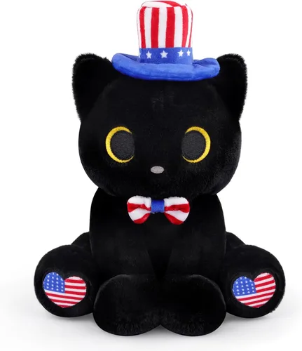 Miniatura 18 de Peluche de gato negro con manzana roja, regalo de agradecimiento para profesores, agradecimiento por ayudarme a crecer, bonito peluche de gato de 8
