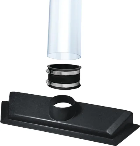 POWERTEC 70427 Tubo de PVC transparente de 4 x 36 pulgadas de largo con control de polvo de 4 pulgadas, puño flexible y barrido de piso de