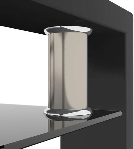 Miniatura 6 de Mesa de centro de vidrio templado para muebles de sala de estar (todo negro)