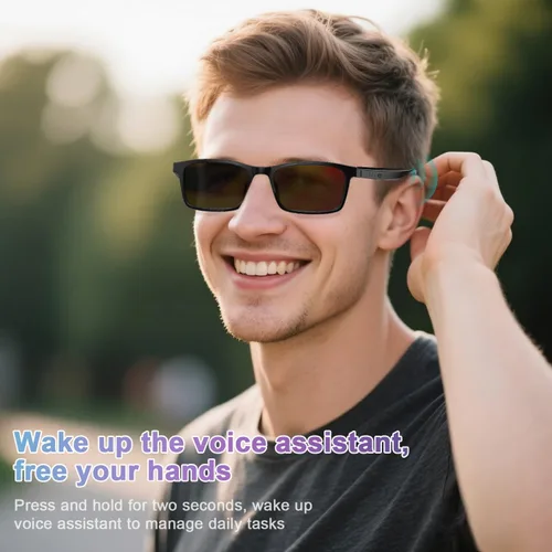 Miniatura 5 de Lentes inteligentes para mujeres y hombres, gafas de luz azul Bluetooth con lentes de sol polarizadas UV400 adicionales, compatibles