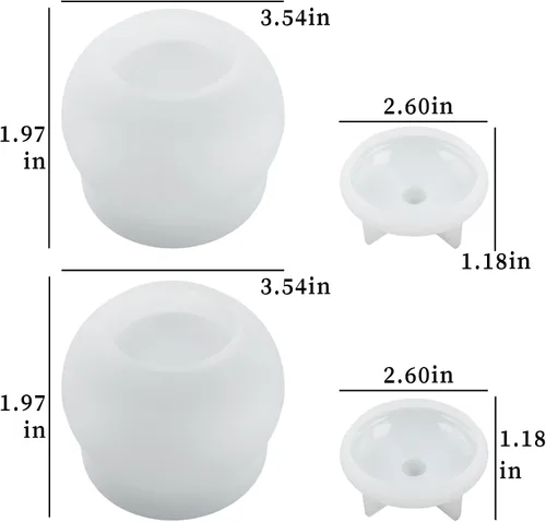 Miniatura 2 de 2 moldes de silicona para frascos, moldes redondos de resina con tapas, moldes de silicona para resina epoxi, caja de joyería de almacenamiento, 2