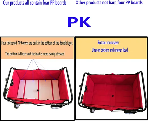 Miniatura 6 de Carro plegable plegable, carrito de alta resistencia con ruedas para comestibles, carrito de comestibles utilitario para camping, compras, deportes