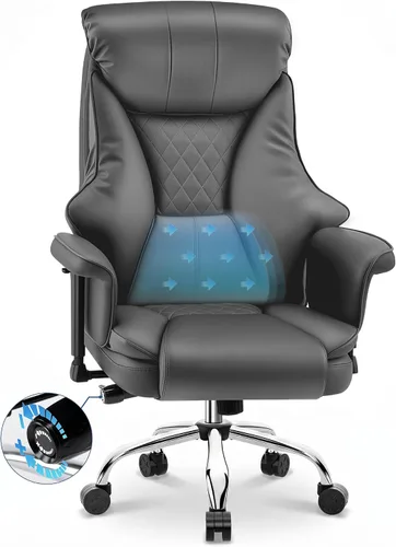 Miniatura 14 de AreShark Silla de oficina grande y alta, silla ejecutiva de escritorio de cuero con respaldo alto y soporte lumbar ajustable, ergonómica, cómoda