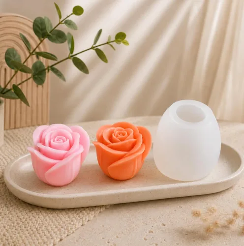 Miniatura 3 de 2 moldes de silicona con diseño de flores para velas, molde de decoración de pastel de chocolate con flores 3D, cera de jabón, resina epoxi
