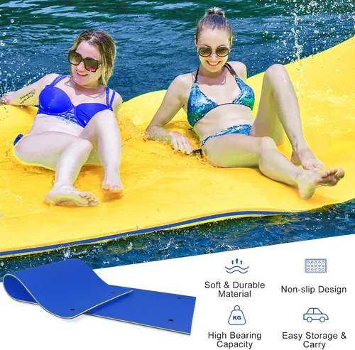 Miniatura 5 de GLACER Alfombrilla de agua flotante, almohadilla de agua flotante, espuma XPE resistente al desgarro, almohadilla flotante grande de 18 x 6 pies