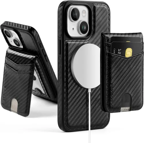 Miniatura 25 de SkyEagle Magsafe - Funda magnética 2 en 1 desmontable para iPhone 11 Pro Max con tarjetero, para mujeres y hombres, piel sintética con bloqueo RFID