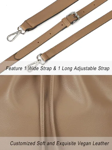 Miniatura 5 de AFKOMST Bolsos y monederos para mujer con cordón y bolsos de hombro con 2 correas desmontables