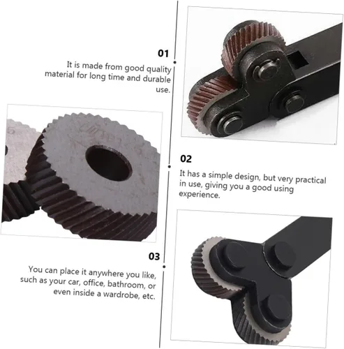 Miniatura 7 de TEHAUX Rueda de moleteado de acero de alta resistencia 4pcs Cabeza de pivote para torno Herramienta de moleteado grueso