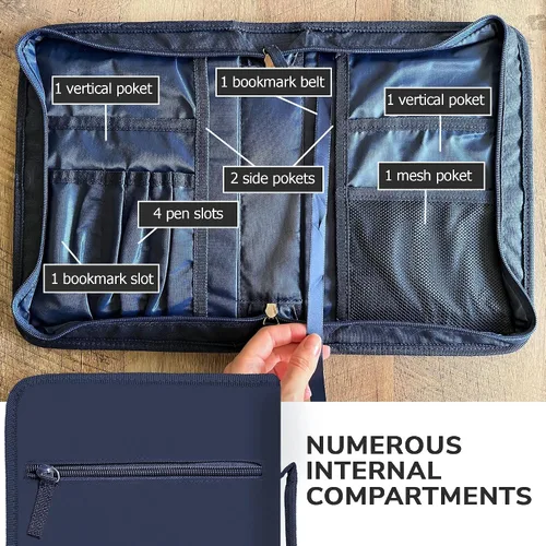 Miniatura 43 de DEHITE Funda para la Biblia para mujer, bolsas de transporte de la Biblia, tamaños medianos y grandes, ranuras para bolígrafos, tela de primera