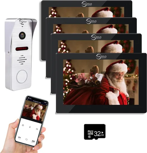 Miniatura 9 de TUYA - Timbre de video con cable y cámara HD de 1080P, sistema de monitor táctil de 7 pulgadas, detección de movimiento, WiFi Smart Home Video